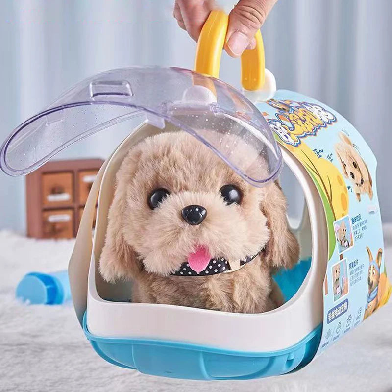 Plush Pet Battery Dog with Carrier