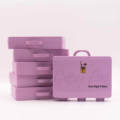 Getting Lost - Date Night Edition game and Wrapped Suitcase