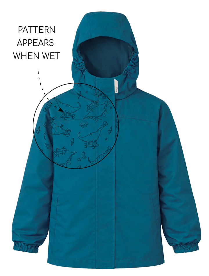 SplashMagic Rainshell - Deep Teal | Dinoaurs