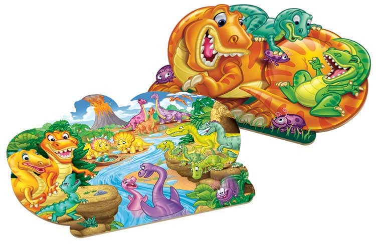 two puzzles on a white background showing the double sidedness of the puzzle