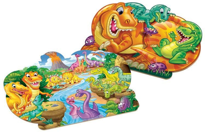 two puzzles on a white background showing the double sidedness of the puzzle
