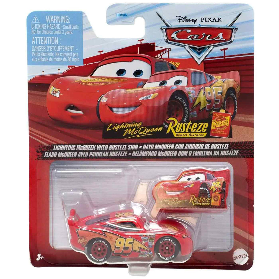 Cars Collectable Car Lightning McQueen with Rusteze sign