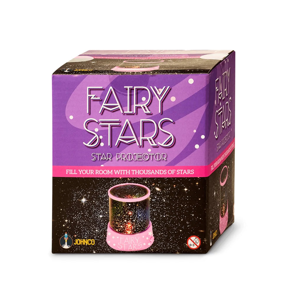 fairy stars projector in black and purple packaging over a white background