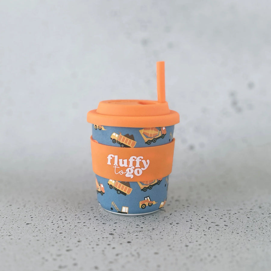 Fluffy to go all about construction 240ml hot chocolate cup 