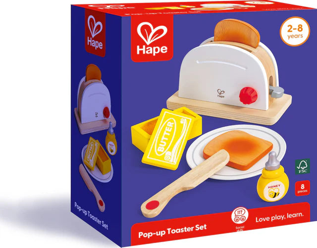 Hape Pop-up Toaster Set packaging on a white background