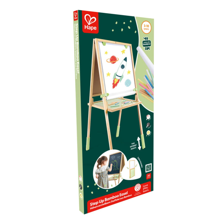 Hape Step up Bamboo Art Easel in packaging