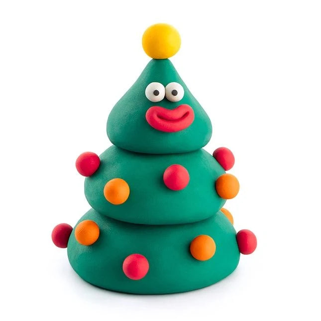 hey clay xmas tree on white background