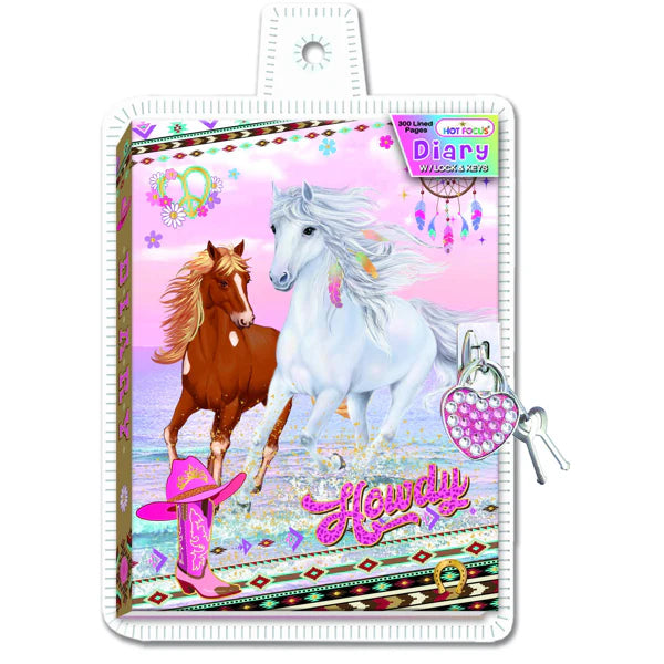 Horses Lockable Diary