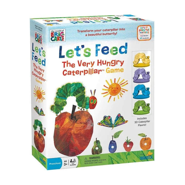 the very hungry caterpillar game in packaging featuring fruits and the caterpillar on a white background