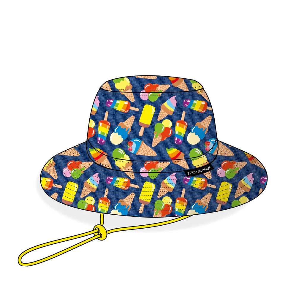 Ice Creams Wide Brim Bucket Hat XS (6-12 Months)