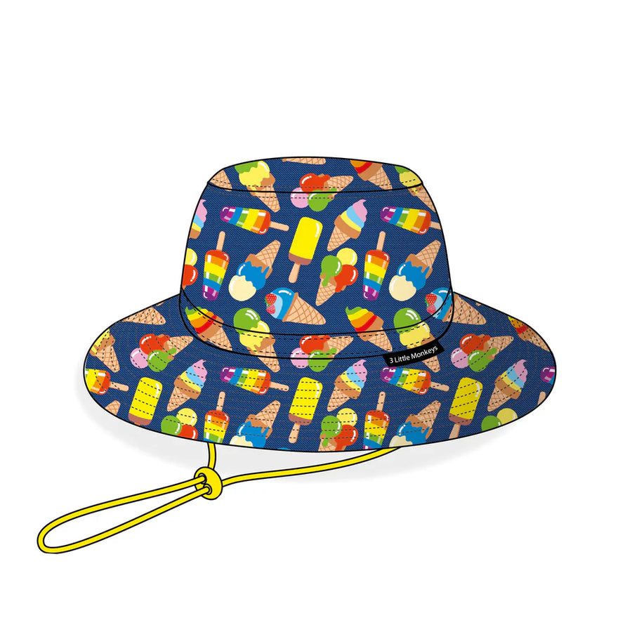 Ice Creams Wide Brim Bucket Hat XS (6-12 Months)