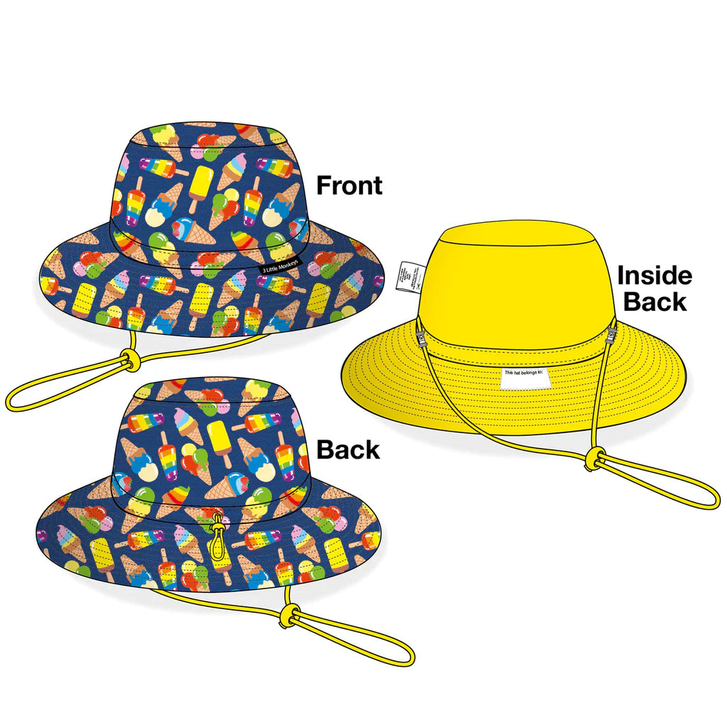 Ice Creams Wide Brim Bucket Hat XS (6-12 Months)