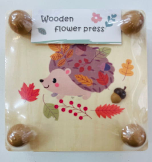Flower Press wooden hedgehog