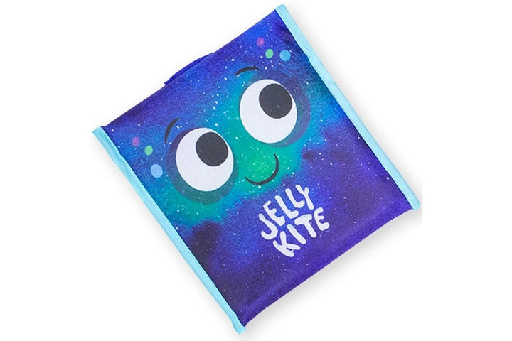 A square reusable cloth bag featuring a colorful galaxy print with a cute cartoon face and the text 'JELLY KITE' in white, shown on a plain white background.