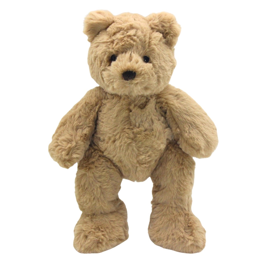 Brown teddy bear on a white background