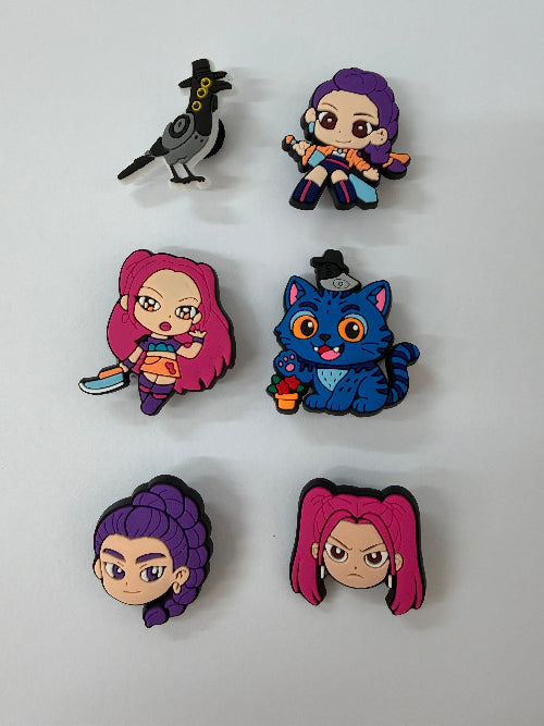 set of 6 croc charms k pop demon hunters
