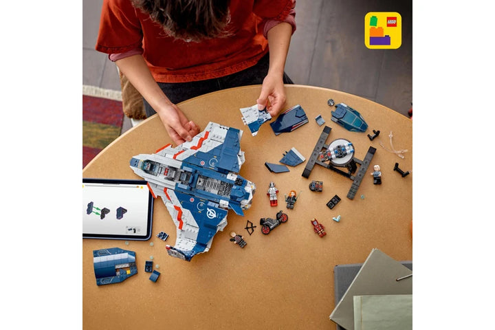 LEGO Avengers Age of Ultron Quinjet 76325 child assembling