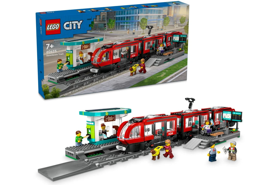 LEGO® City Downtown Streetcar and Station 60423