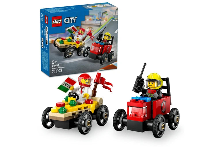 LEGO CITY Pizza vs Fire Truck 60458
