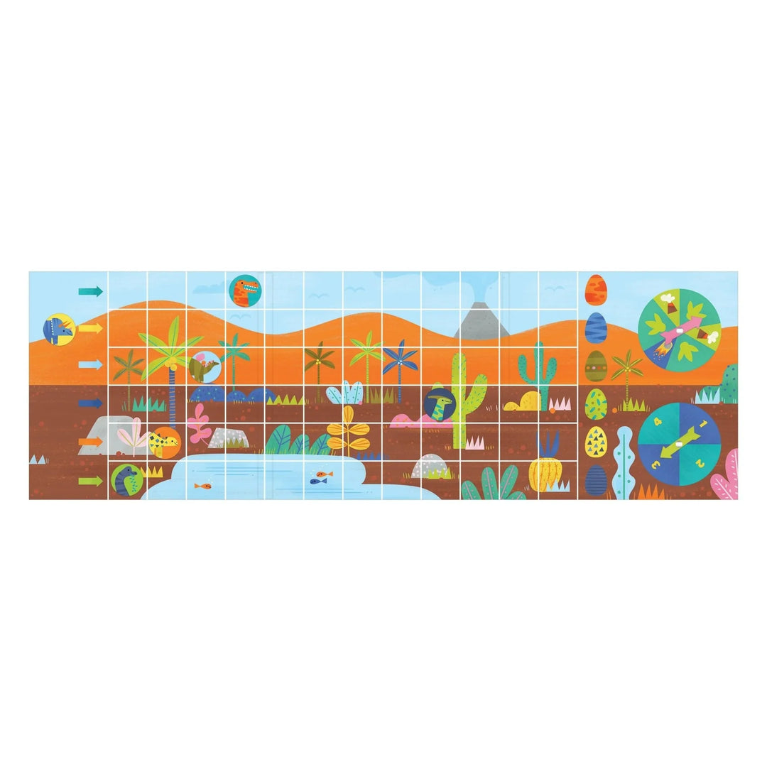 Colorful desert-themed wall decal with animals and plants on a white background