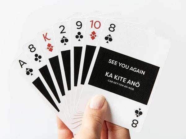 Te Reo language playing cards Lingo open