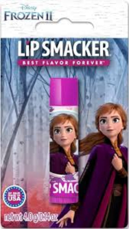 Lip Smacker Frozen 2 lip balm packaging with Anna and Elsa on a white background