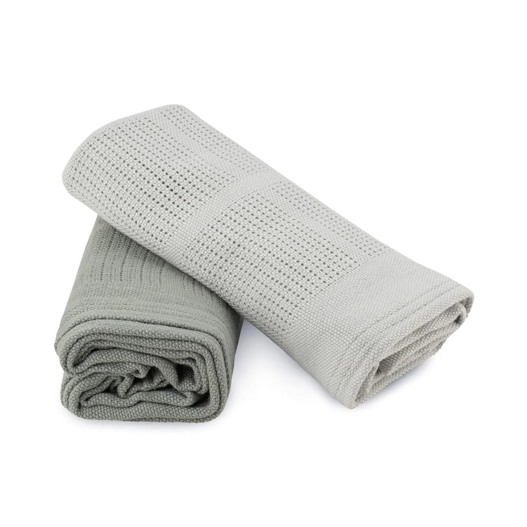 The Little Linen Company - Cellular Blanket 2 Pack - Stone Grey