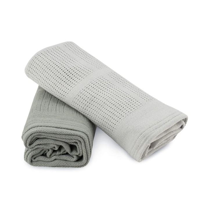 The Little Linen Company - Cellular Blanket 2 Pack - Stone Grey