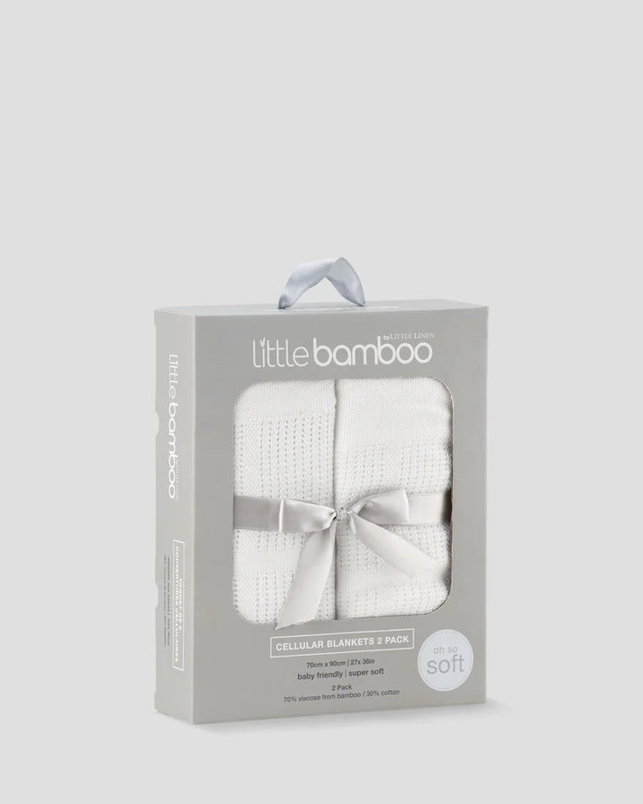 The Little Linen Company - Cellular Blanket 2 Pack - Stone Grey