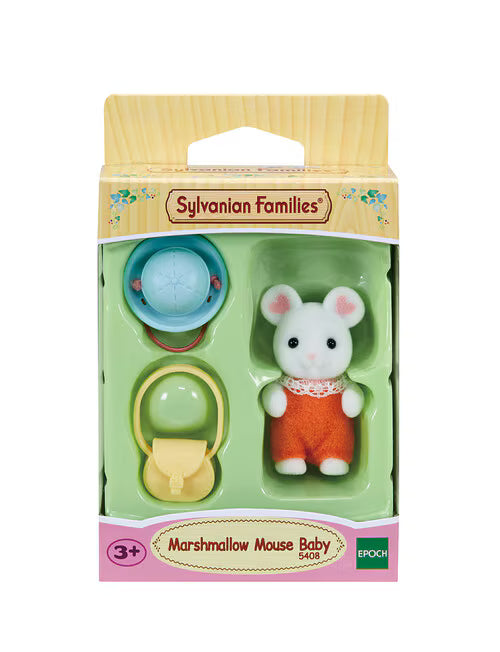 Sylvanian Families Marshmallow Mouse Baby figure in packaging on a white background