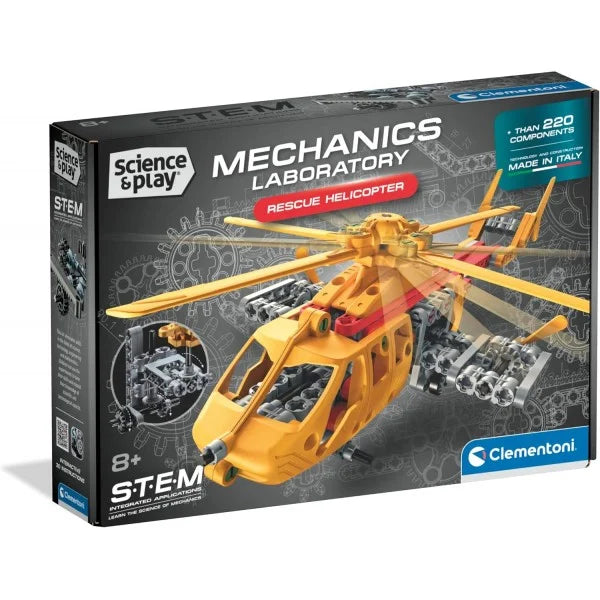 mechanics lab yellow helicopter in grey packaging