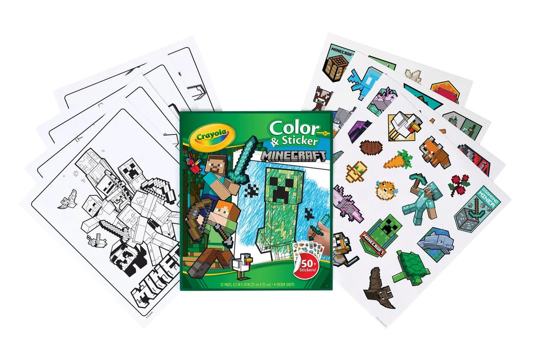 Minecraft Colour and Sticker Book Crayola