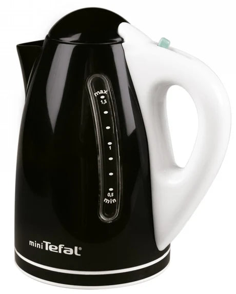 black kettle with white handle on a white background