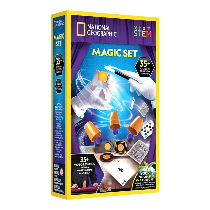 National Geographic STEM Magic Set packaging with colorful design and text.