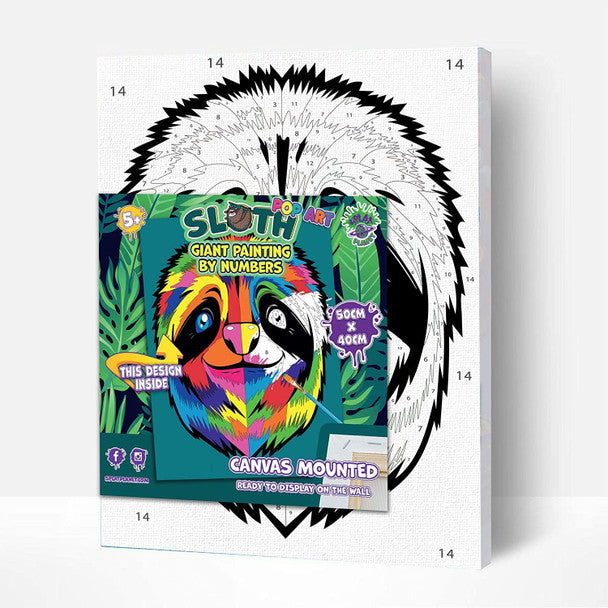 Soloth Kit Number Paint By Number Kit Sloth - Splash Planet – Kidzstuffonline