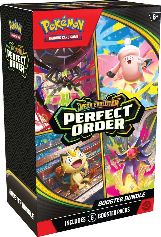 Pokémon Trading Card Game Mega Evolution Perfect Order booster bundle packaging.