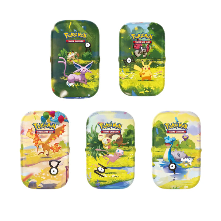 Five Pokémon 30th celebration-themed hard cases arranged on a white background, each featuring different illustrated character scenes and the Pokémon logo on the front.