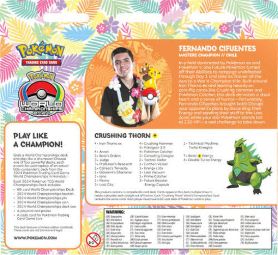 Pokémon TCG 2024 Honalulu World Championships Deck - Crushing Thorn back box
