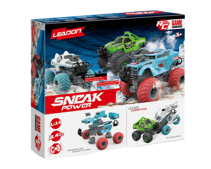 LeADon Snek Power toy car set packaging on a white background