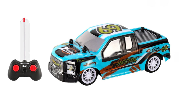 Toy truck with remote control on a white background