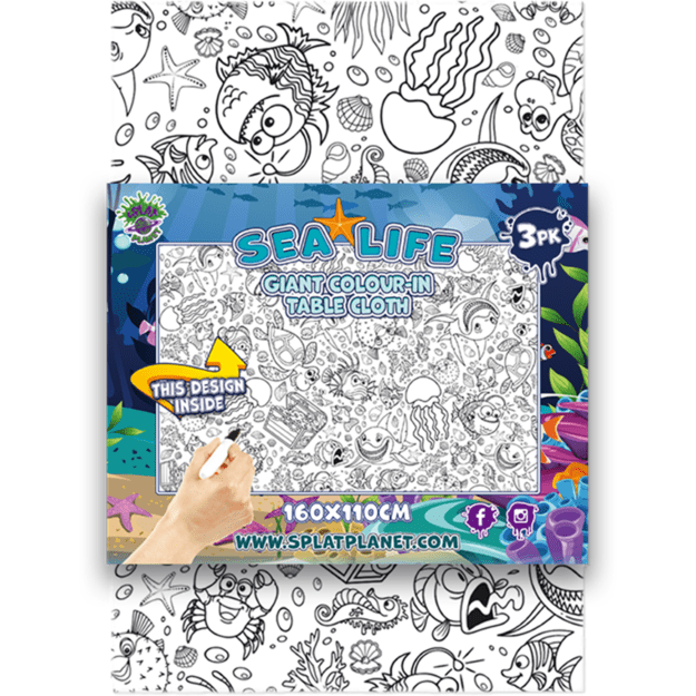 Sea Life Giant Colour-In Table Cloth