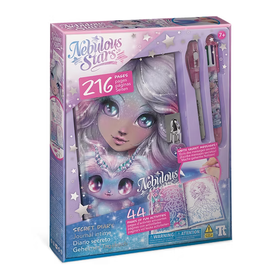 Nebulous Stars diary set packaging with a character illustration on a white background