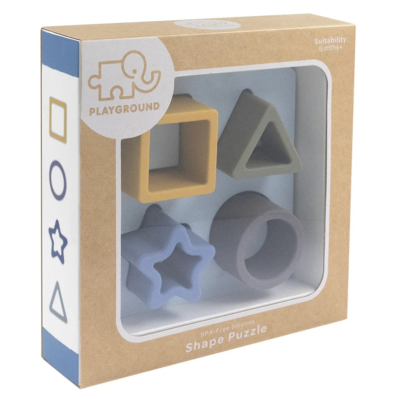 Shape Sorter Silicone Steel Blue