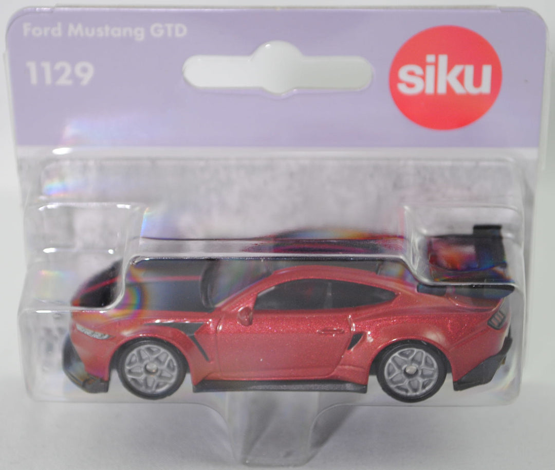 siku miniature mustang in maroon inside lavender packaging