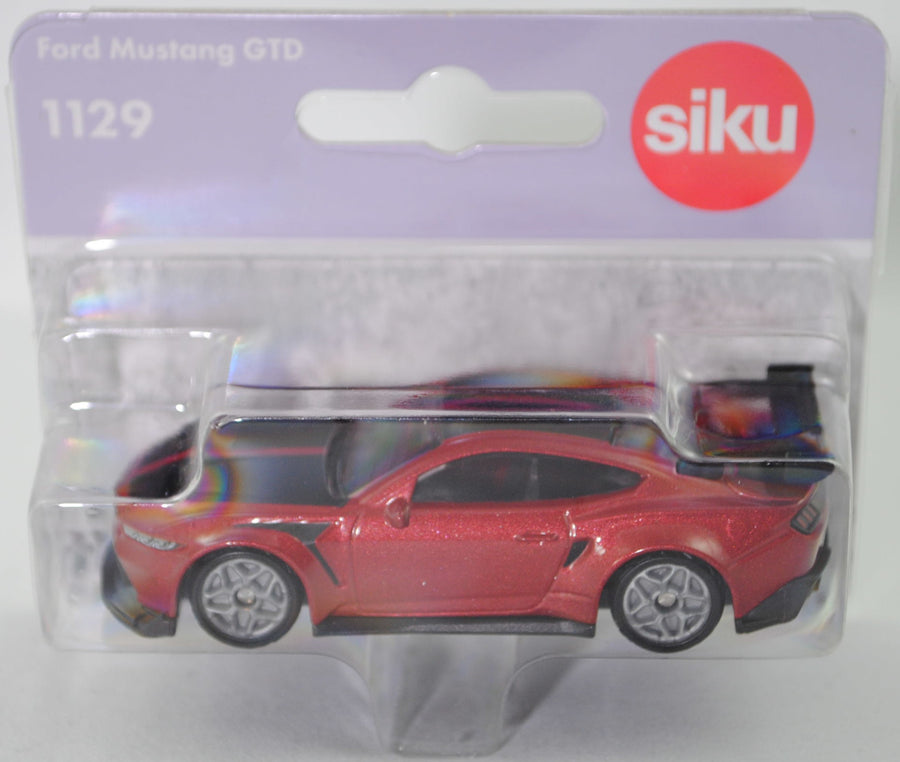 siku miniature mustang in maroon inside lavender packaging