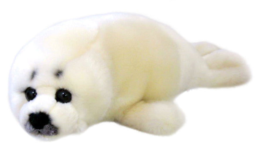 Plush toy of a seal on a white background