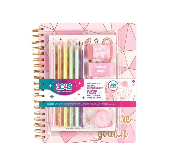 Sketchbook set All in 1 Pink and Gold