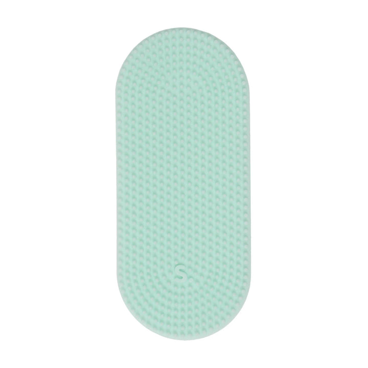 Mint green textured square pad on a white background