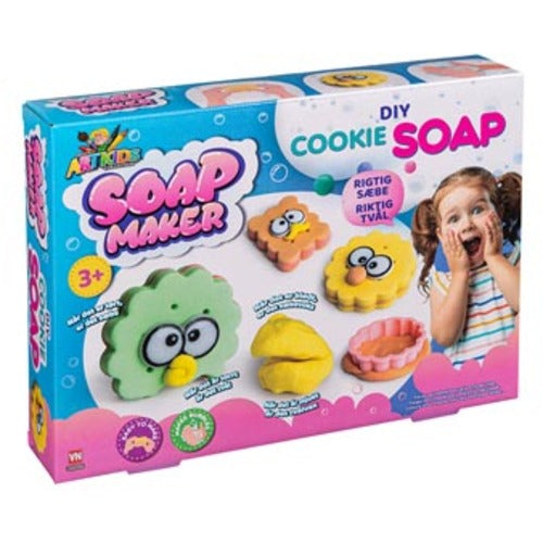 Box of Art & Kids DIY Cookie Soap Maker with colorful cookie-shaped molds on a white background