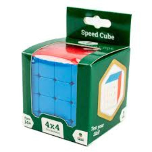 Speed cube with green packaging on a white background